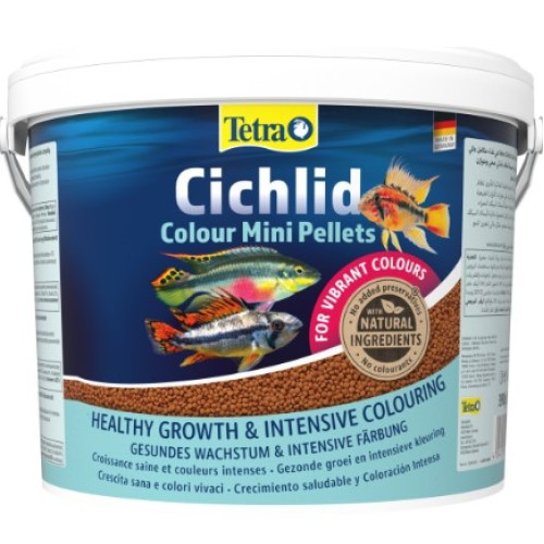 Корм для акваріумних риб Tetra Cichlid Colour Mini Pellets у гранулах для кольору 10 л (3.9 кг)