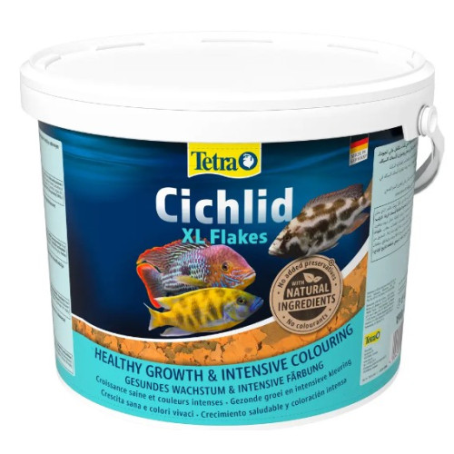 Корм для аквариумных рыб Tetra Cichlid XL Flakes в хлопьях 10 л (1.9 кг)