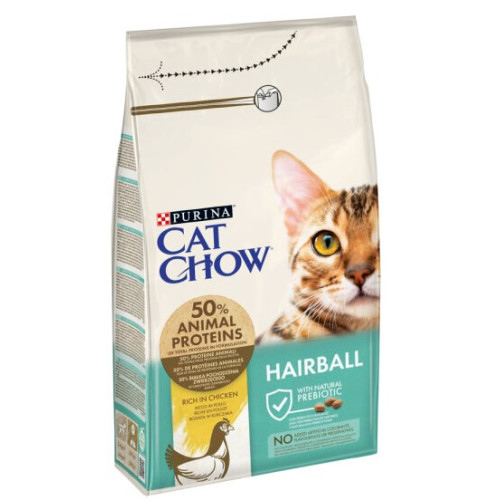 Сухий корм для виведення вовни у кішок Purina Cat Chow Hairball Control з куркою 1.5 кг