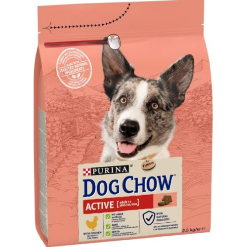 Сухой корм для активных собак всех пород Purina Dog Chow Active Chicken с курицей  2.5 (кг)