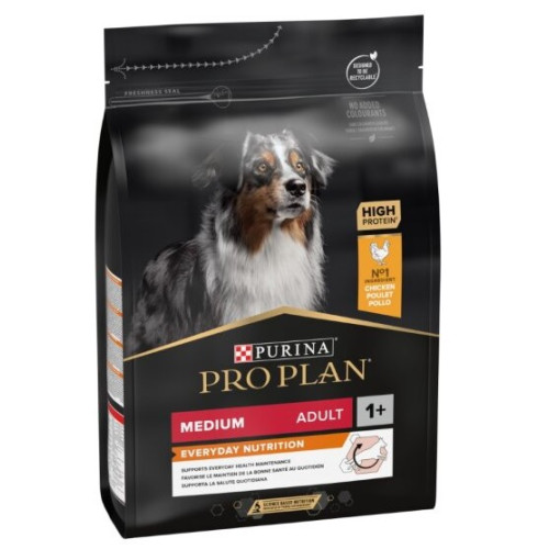 Сухой корм для взрослых собак средних пород Purina Pro Plan Dog Adult Medium Everyday Nutrion с курицей 3 кг
