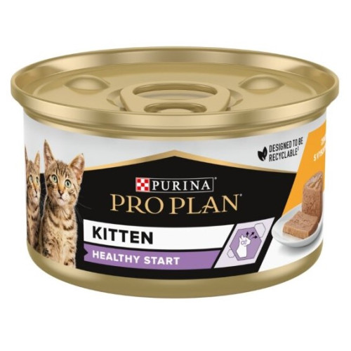 Вологий корм для кошенят Purina Pro Plan Kitten Healthy Start Мус із куркою 12 шт по 85 г