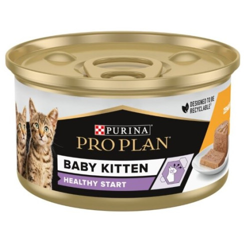 Вологий корм для кошенят Purina Pro Plan Baby Kitten Ніжний мус з куркою 12 шт по 85 г