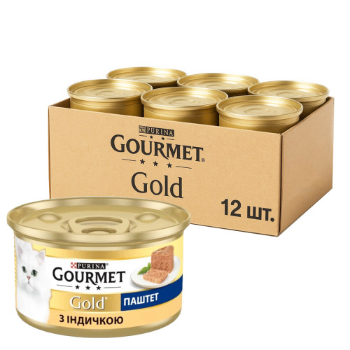 Влажный корм для кошек Purina Gourmet Gold Паштет с индейкой (12х85 г) Влажный корм для кошек Purina Gourmet Gold Паштет с индейкой (12х85 г)