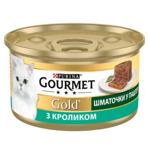 Влажный корм для взрослых кошек Purina Gourmet Gold с кроликом, кусочки в паштете 12 шт по 85 г