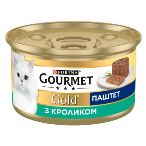 Вологий корм для дорослих кішок Purina Gourmet Gold Паштет із кроликом 12 шт по 85 г