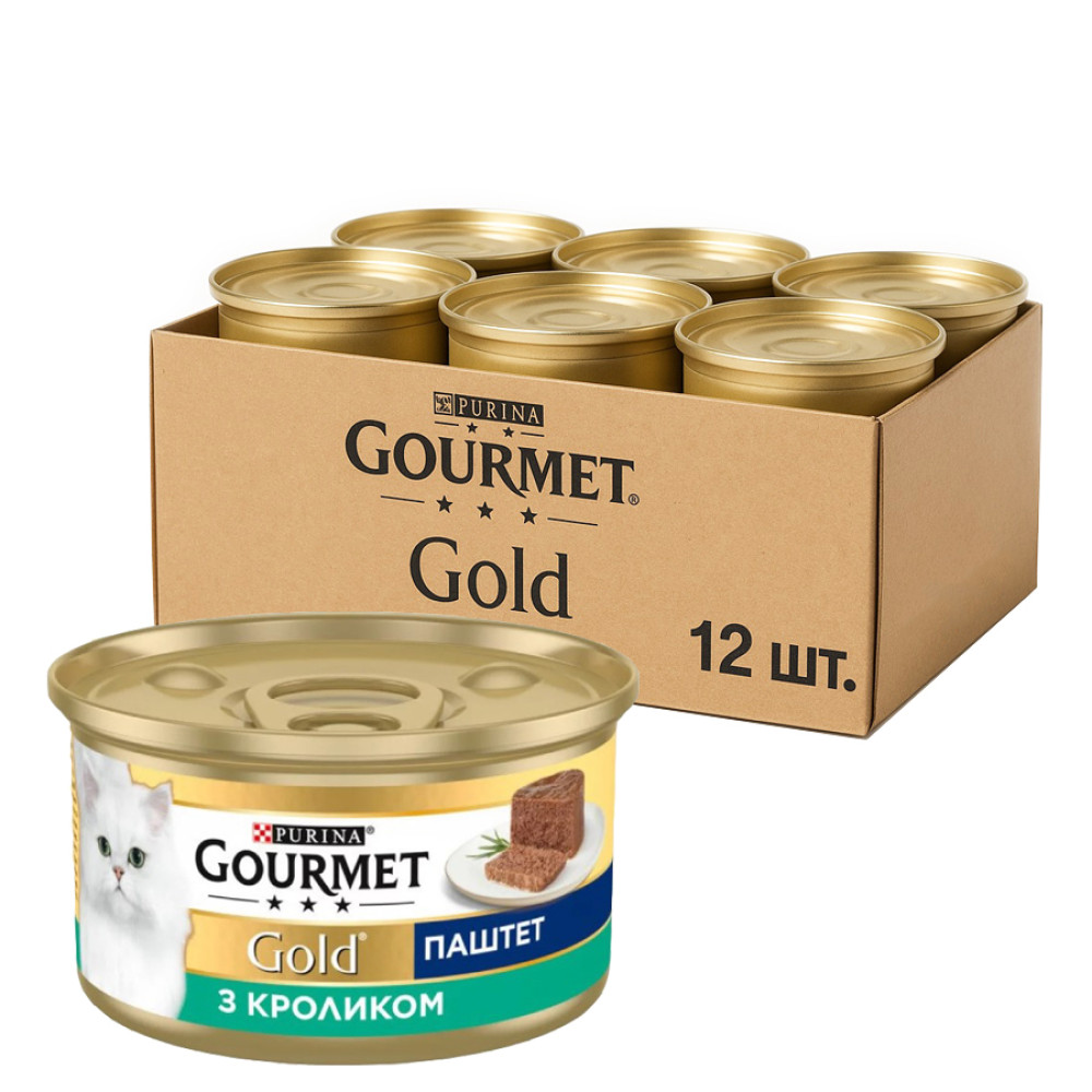 Вологий корм для котів Purina Gourmet Gold Паштет із кроликом 12х85 г Вологий корм для котів Purina Gourmet Gold Паштет із кроликом 12х85 г