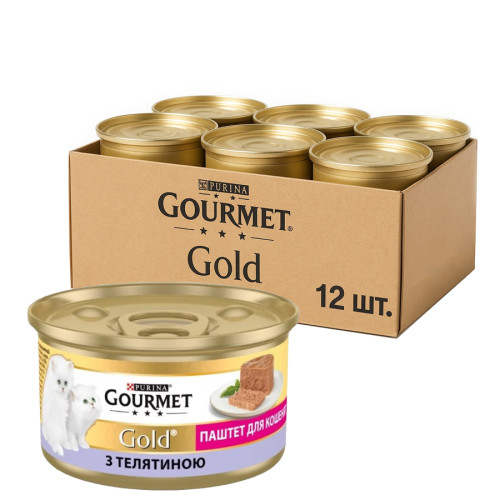 Влажный корм для котят Purina Gourmet Gold Паштет с телятиной 12х85 г Влажный корм для котят Purina Gourmet Gold Паштет с телятиной 12х85 г