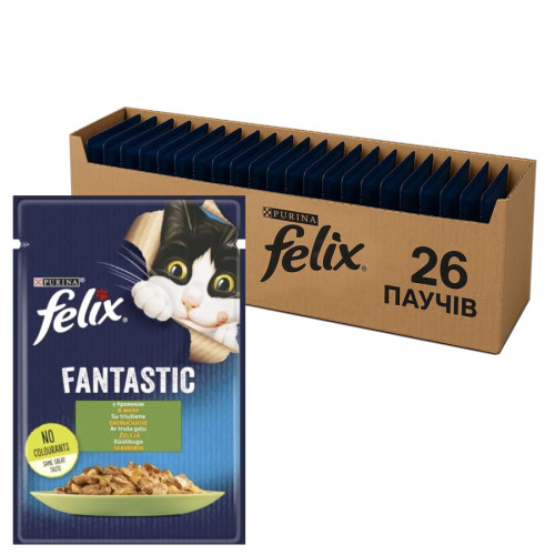 Вологий корм для котів Purina Felix Fantastic із кроликом у желе (26х85г)