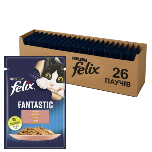 Вологий корм для котів Purina Felix Fantastic з лососем у желе (26х85г)