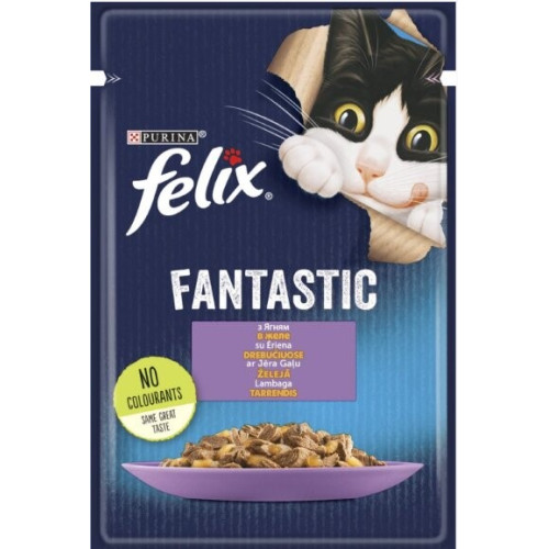 Влажный корм для взрослых кошек Purina Felix Fantastic с ягненком в желе 13 шт по 85 г