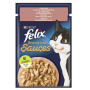 Вологий корм для дорослих кішок Purina Felix Sensations Sauces з лососем та креветками в соусі 13 шт по 85 г