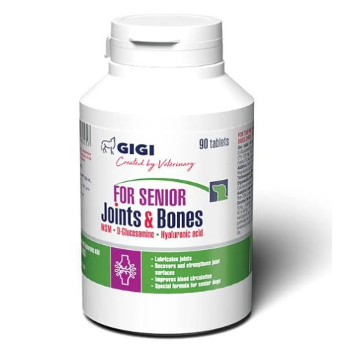 Препарат GiGi FOR SENIOR Joints & Bones №90 для зміцнення та відновлення суглобів у собак (90 таб.)