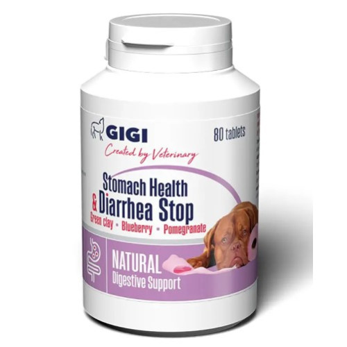 GIGI Stomach Health & Diarrhea Stop N80 (tab) для нормалізації роботи кишечника, адсорбент із протидіарейною властивістю (1таб/10кг)