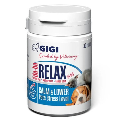 Таблетки для заспокоєння нервової системи собак та котів GIGI da-ba RELAX plus N30 (tab)