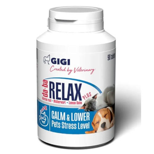 Таблетки для заспокоєння нервової системи собак та котів GIGI da-ba RELAX plus N90 (tab)