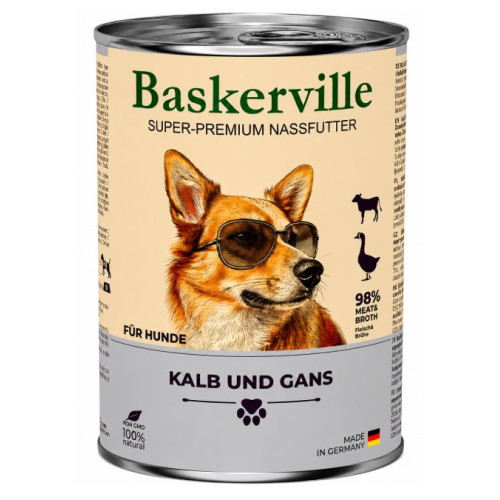 Консерва для собак Baskerville (Баскервиль) телятина, гусь 800 г.