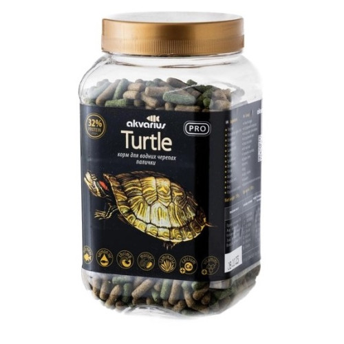 Корм для водоплавающих черепах Аквариус Turtle Menu Sticks (плавающие палочки) банка 600 мл (150г)