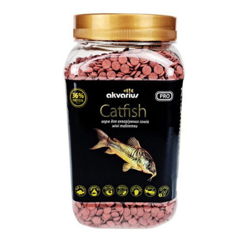 Корм для акваріумних сомів Акваріус "Cat Fish Menu" пелети, що тонуть 600 мл (350 г)