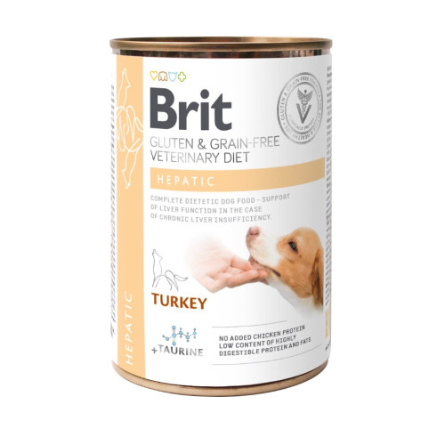 Влажный корм для собак Brit VetDiets Dog Hepatiс с заболеванием печени, 400 г (индейка и горошек)