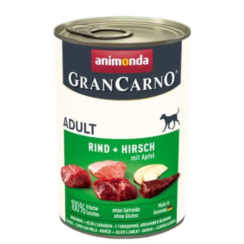 Консерва Animonda GranCarno Adult Beef + Venison with Apple для собак, говядина + оленина с яблоком  400 (г)