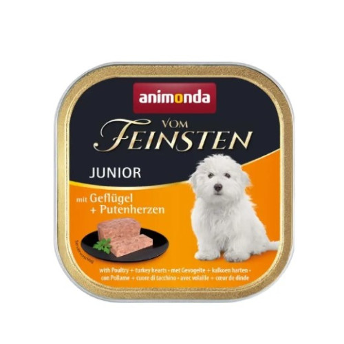 Консерва Animonda Vom Feinsten Junior with Poultry + Turkey hearts для щенков, с птицей и сердечками индейки, 150г 