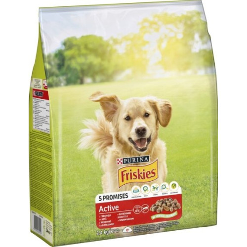 Сухой корм для взрослых активных собак Friskies Active с говядиной 2.4 (кг)