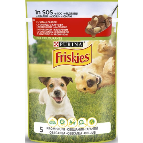 Вологий корм Friskies для собак з яловичиною та картоплею у підливі 10 шт по 100 г
