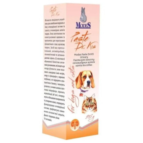 Паста для кошек и собак Modes Dr.KIS Urinary для защиты мочевыводящих путей 50 г