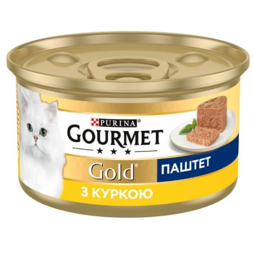 Вологий корм для дорослих кішок Purina Gourmet Gold Паштет з куркою 12 шт по 85 г