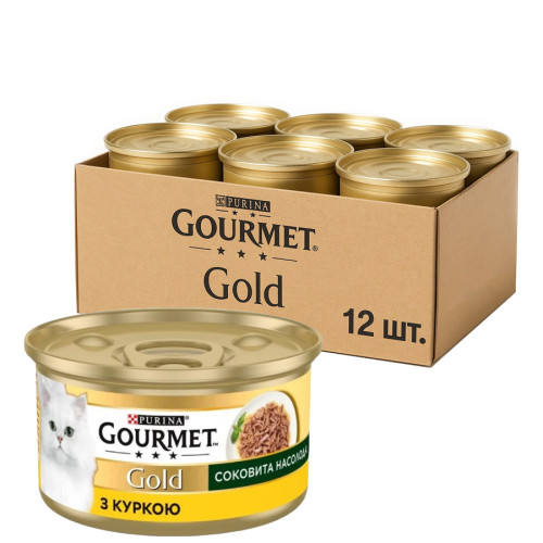 Вологий корм для котів Purina Gourmet Gold Соковита насолода з куркою 12х85 г