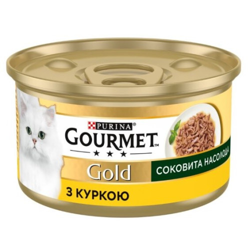 Вологий корм для дорослих кішок Purina Gourmet Gold Соковита насолода з куркою 12 шт по 85 г