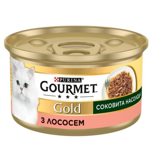 Вологий корм для дорослих кішок Purina Gourmet Gold Соковита насолода з лососем 12 шт по 85 г