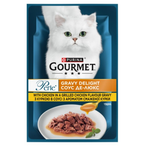 Влажный корм для взрослых кошек Purina Gourmet Perle мини-филе с курицей в соусе 13 шт по 85 г