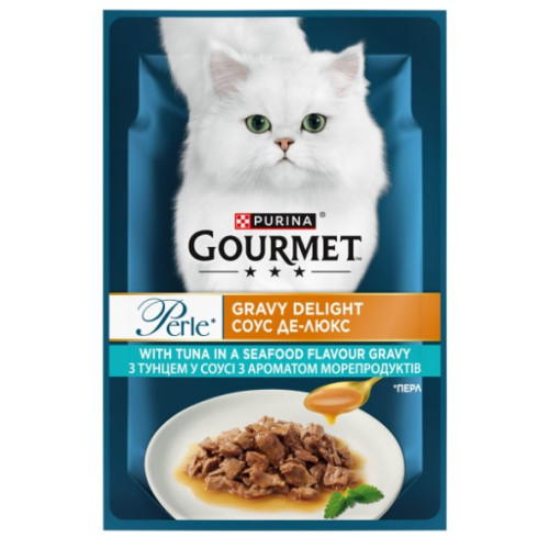 Влажный корм для взрослых кошек Purina Gourmet Perle мини-филе с тунцем в соусе 13 шт по 85 г