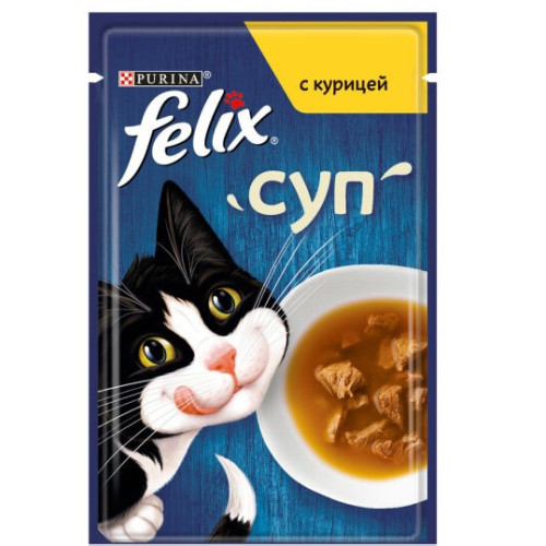 Суп для дорослих кішок Felix Soup з куркою 15 шт по 48 г