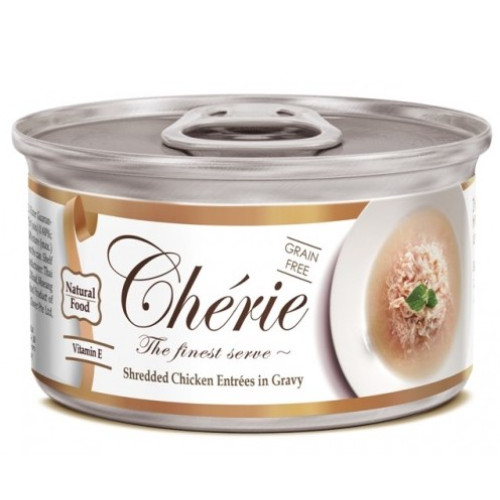 Консерва для котов Cherie с нежными кусочками курицы в соусе 12 шт по 80 г