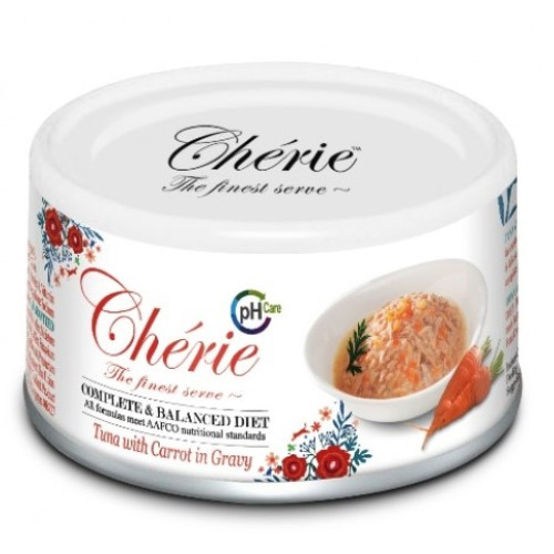 Консерва для кішок Cherie Cat Urinary з м'ясом тунця та морквою 12 шт по 80 г