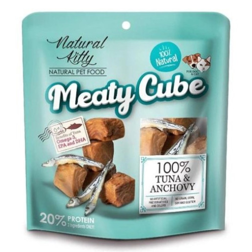 Лакомство для собак и кошек Natural Kitty Meaty Cube, тунец и анчоусы, 60 г