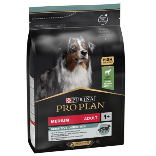 Сухой корм для взрослых собак средних пород с чувствительным пищеварением Purina Pro Plan Dog Adult Medium Sensitive Digestion Lamb с ягненком 3 кг