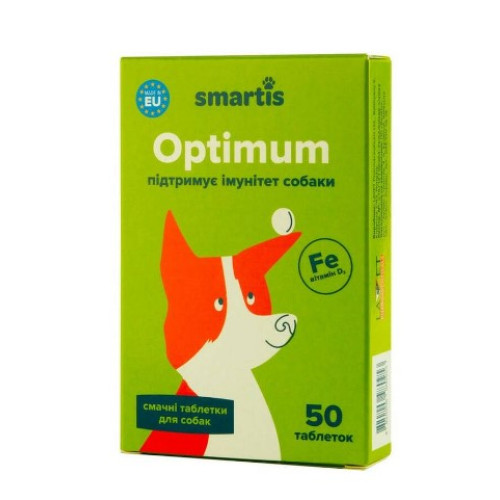 Додатковий корм для собак Smartis Optimum із залізом, 50 таблеток