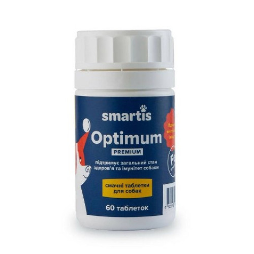 Додатковий корм для собак Smartis Optimum Premium із залізом, 60 таблеток