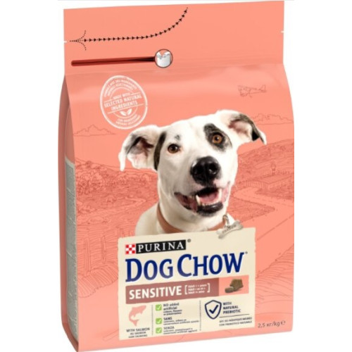 Сухой корм для взрослых собак с чувствительным пищеварением Purina Dog Chow Adult Sensitive с лососем 2.5 (кг)