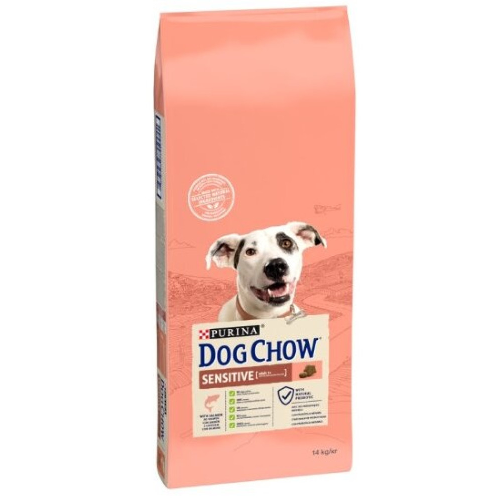 Сухой корм для взрослых собак с чувствительным пищеварением Purina Dog Chow Adult Sensitive с лососем