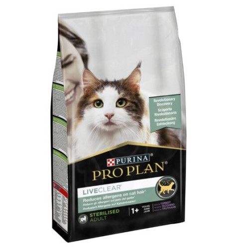 Сухой корм для стерилизованных кошек Purina Pro Plan LiveClear Sterilised Turkey с индейкой 1.4 кг