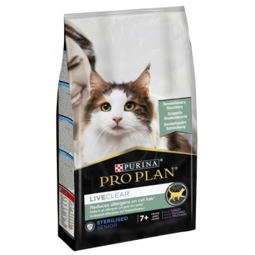 Сухий корм для стерилізованих кішок віком від 7 років Purina Pro Plan LiveClear Sterilised Senior Turkey з індичкою 1.4 кг