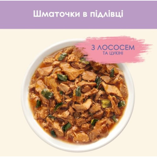 Влажный корм для кошек с чувствительным пищеварением Purina Cat Chow Sensitive с лососем и цуккини (26х85г)