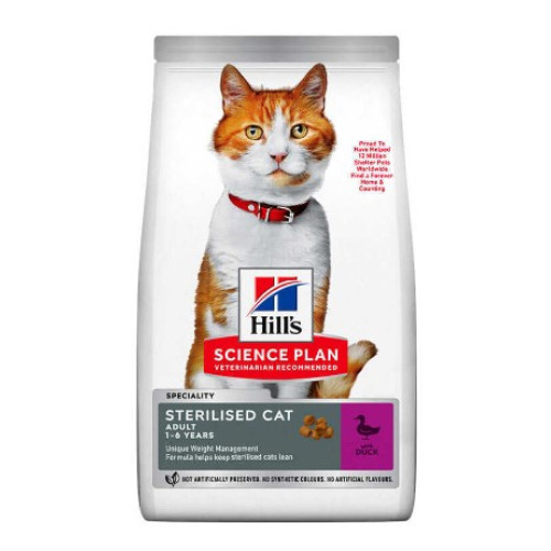 Сухой корм Hill's SP Fel Adult Sterilised, для стерилизованных взрослых кошек, с уткой 300 (г)