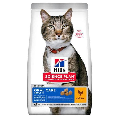 Сухой корм Hill's Adult Oral Care для взрослых кошек, уход за зубами, с курицей, 1.5 кг
