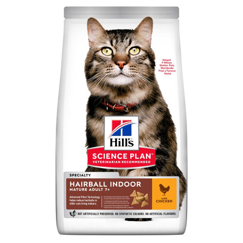 Сухой корм для кошек Hill's Science Plan Feline Mature Adult 7+ Hairball Control, с курицей, 1,5 кг